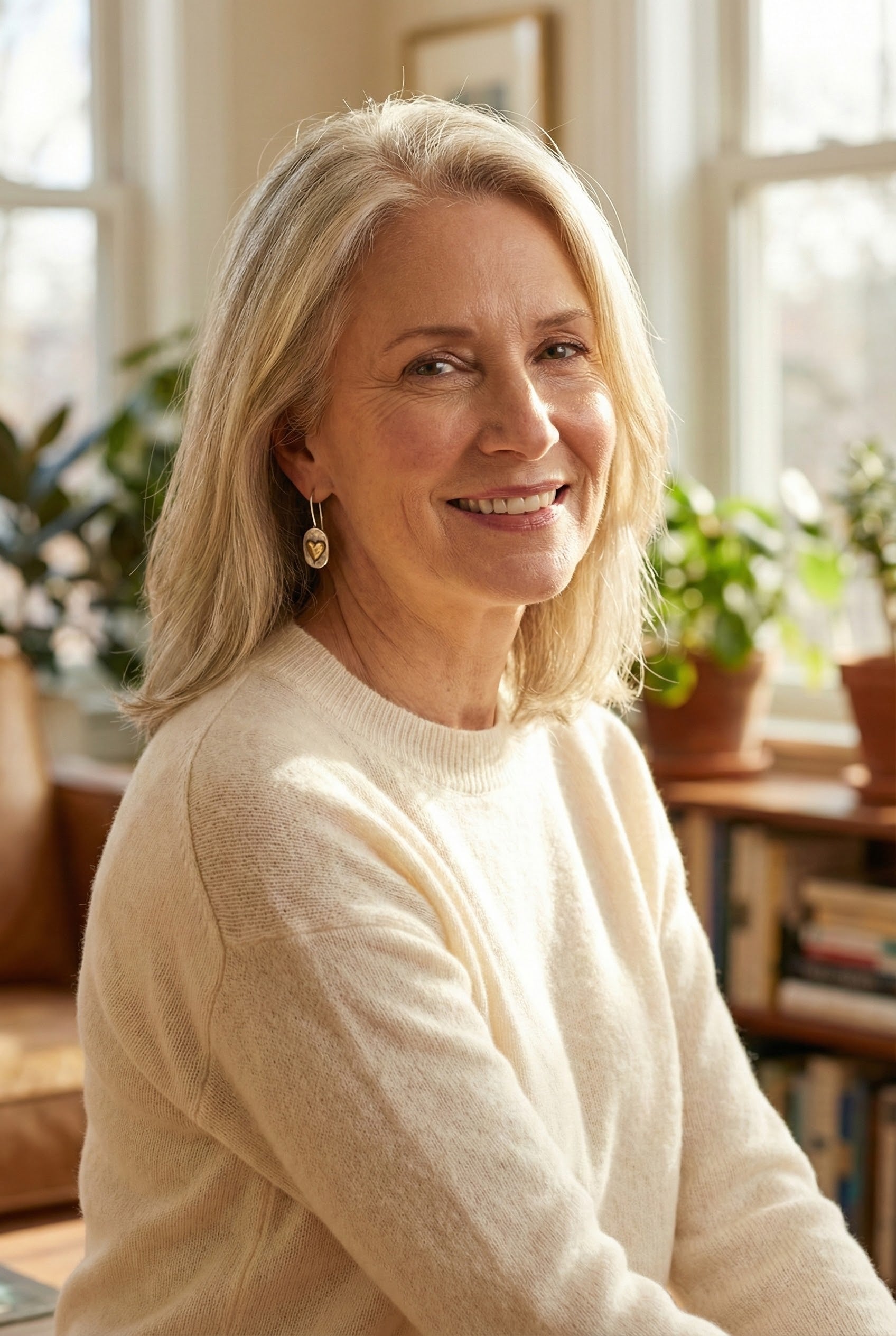 Silver and Gold Heart-Shaped Earrings