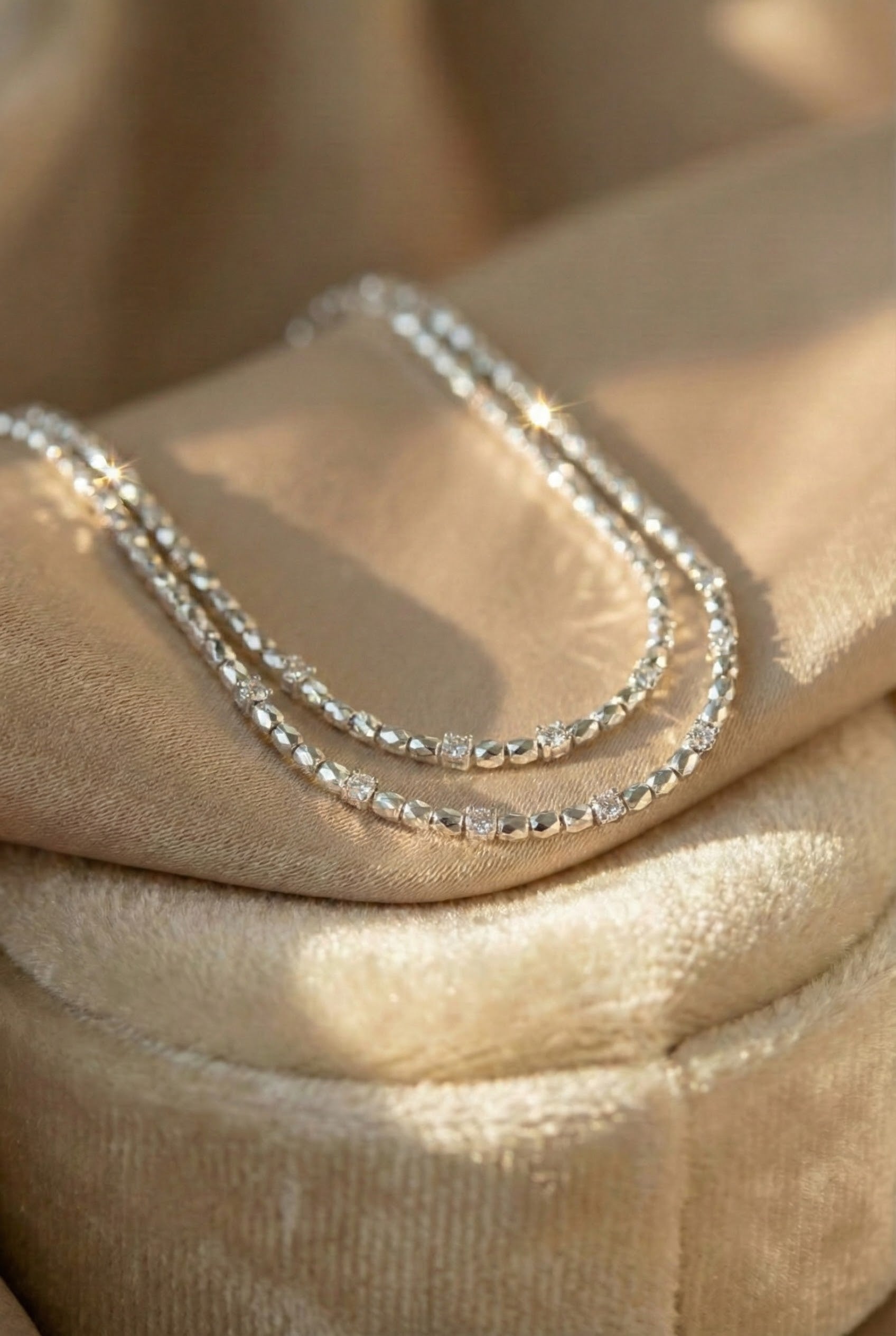 Two-Tier Crystal Pendant Necklace