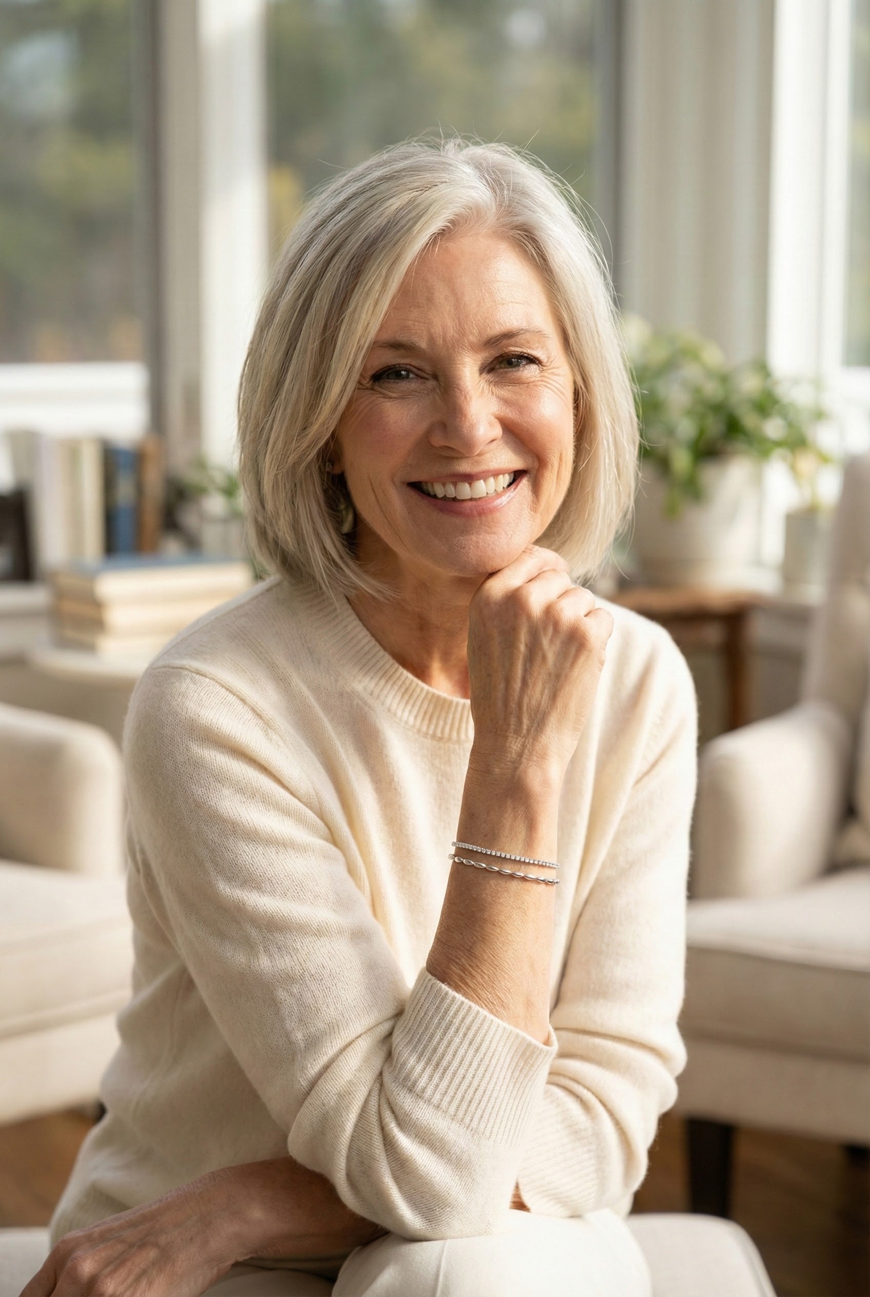 Chic Silver Bracelet Set Adorned with Zirconia Crystals