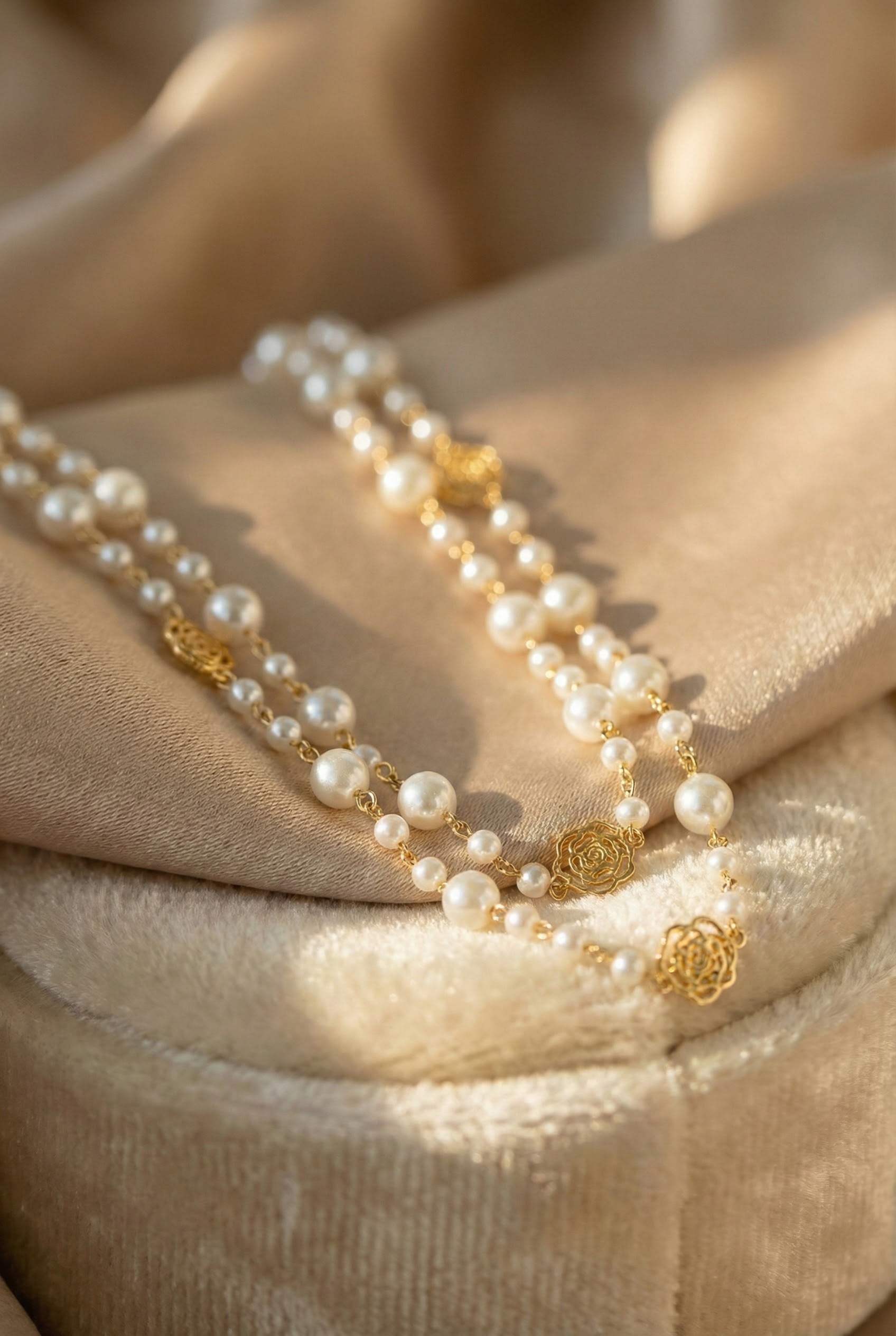 Chic Gold Pearl Necklace