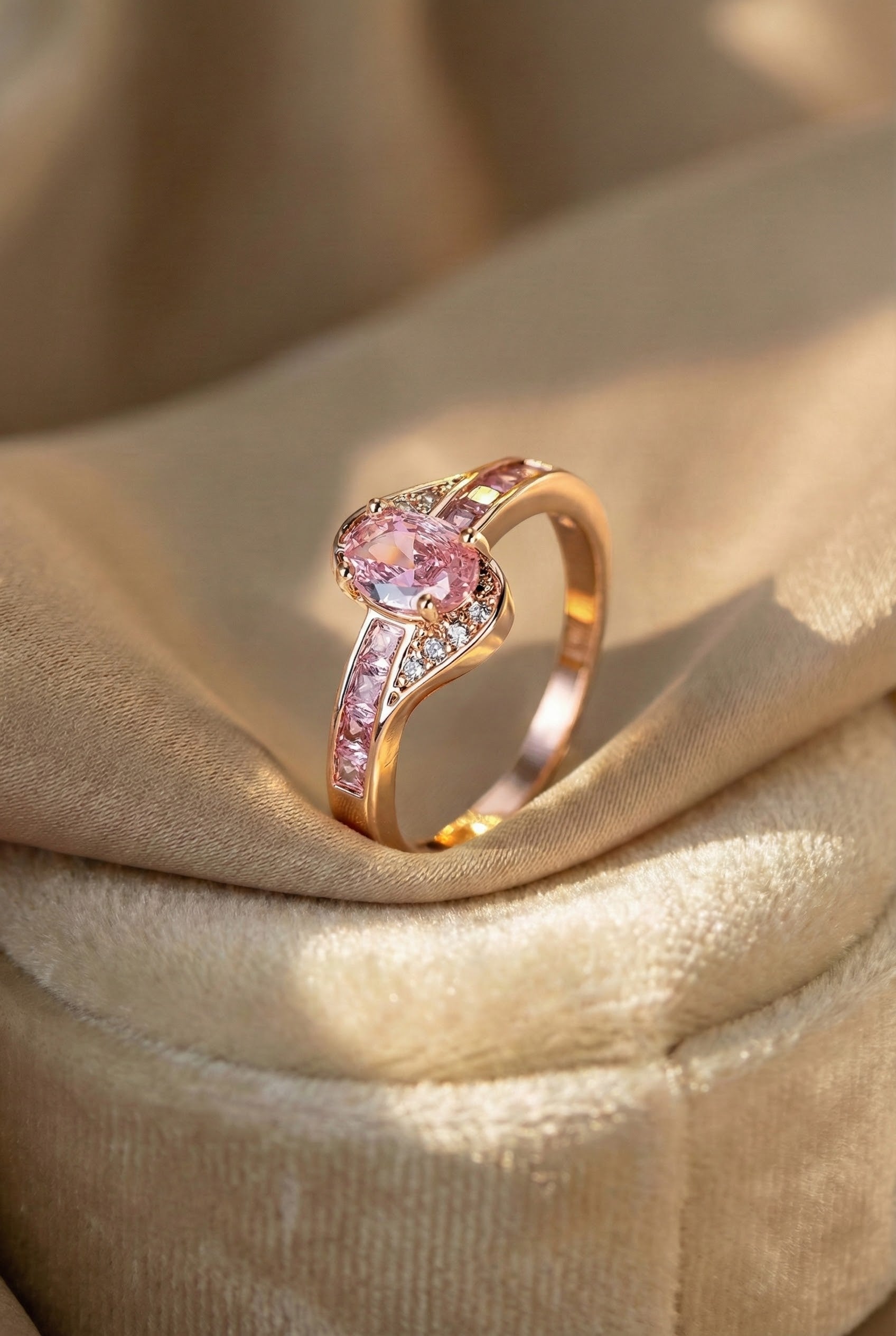 Exclusive Rose Crystal Gold Ring