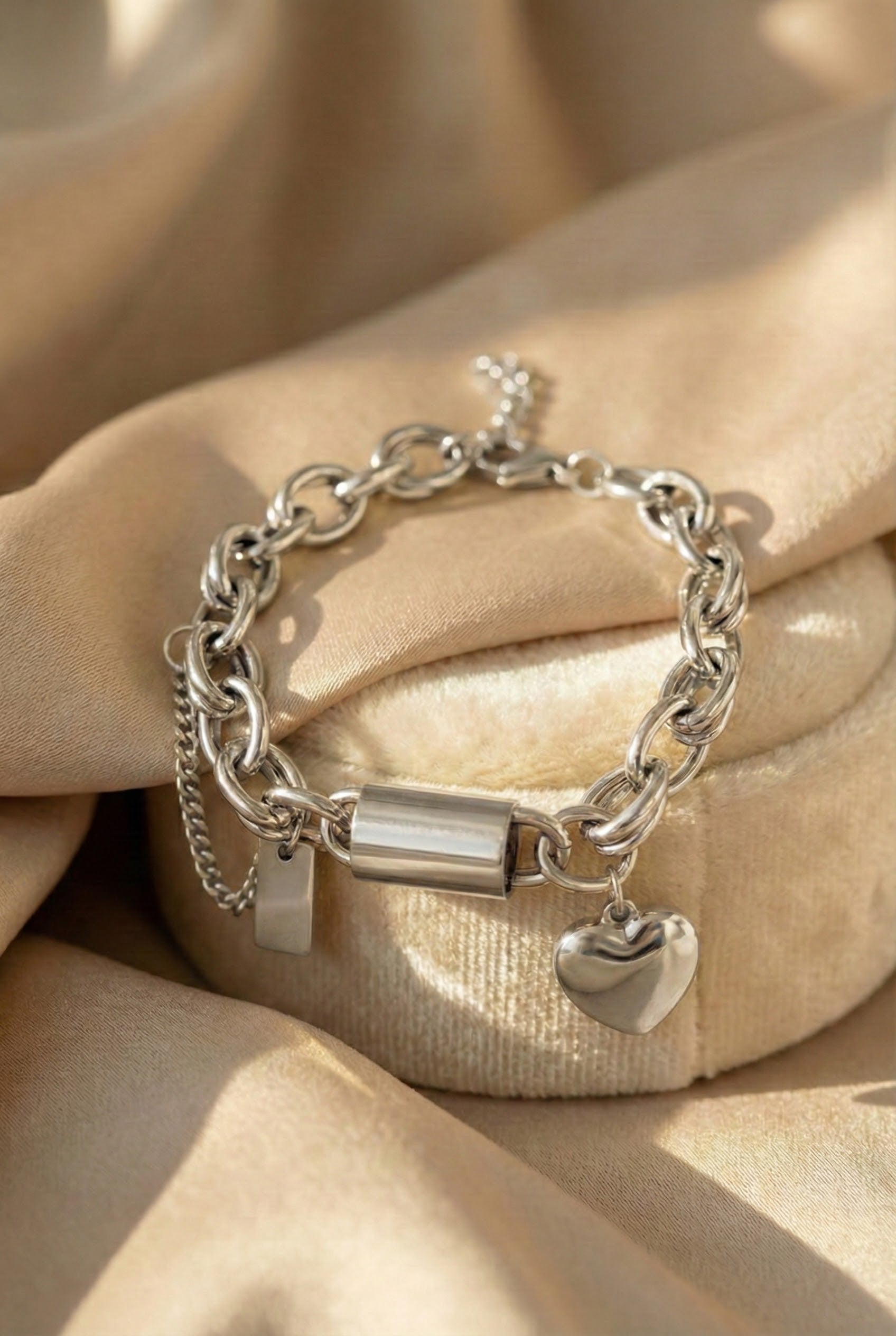 Gold Chunky Heart Bracelet