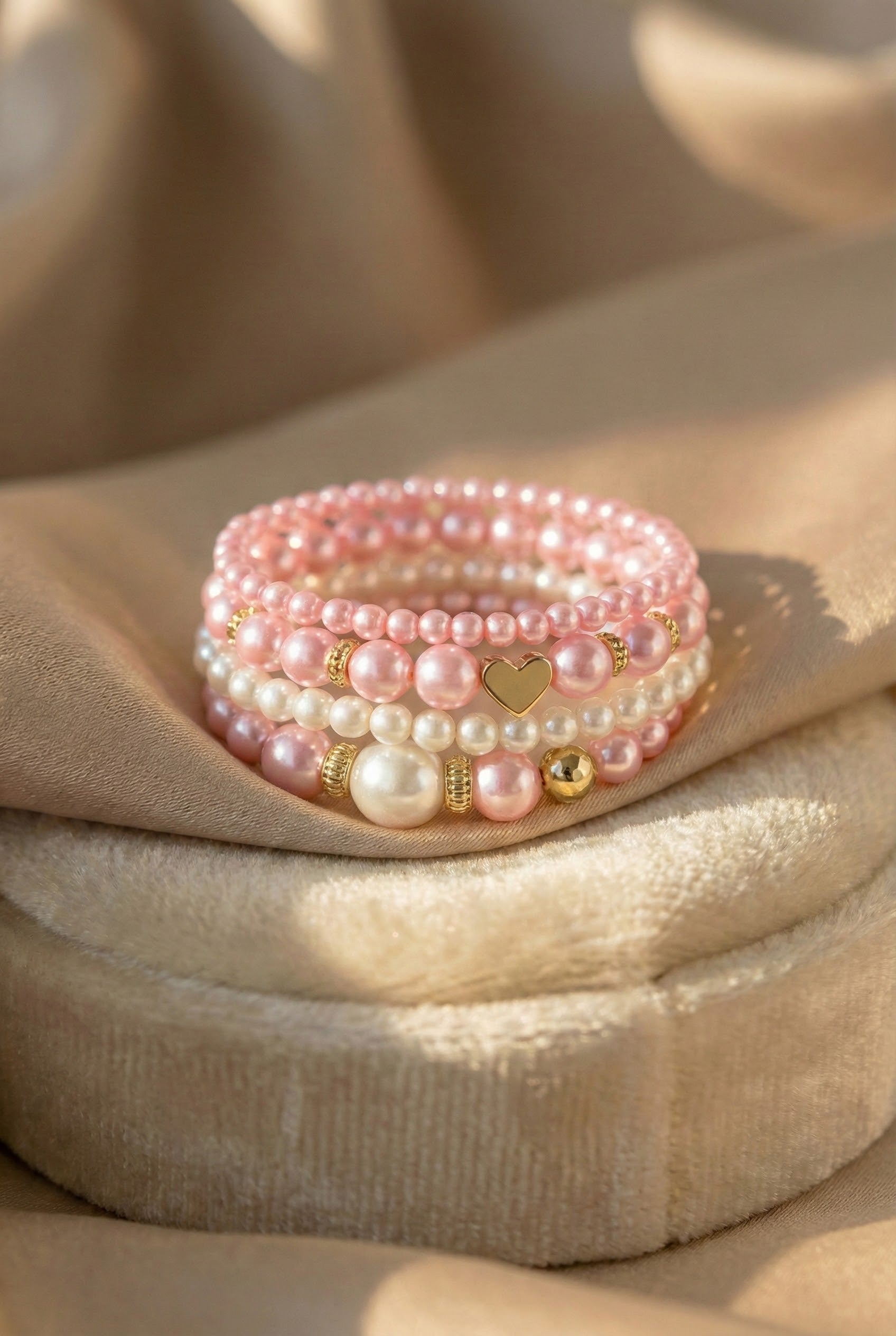 Elegant Heart-Shaped Pearl Bracelet Collection