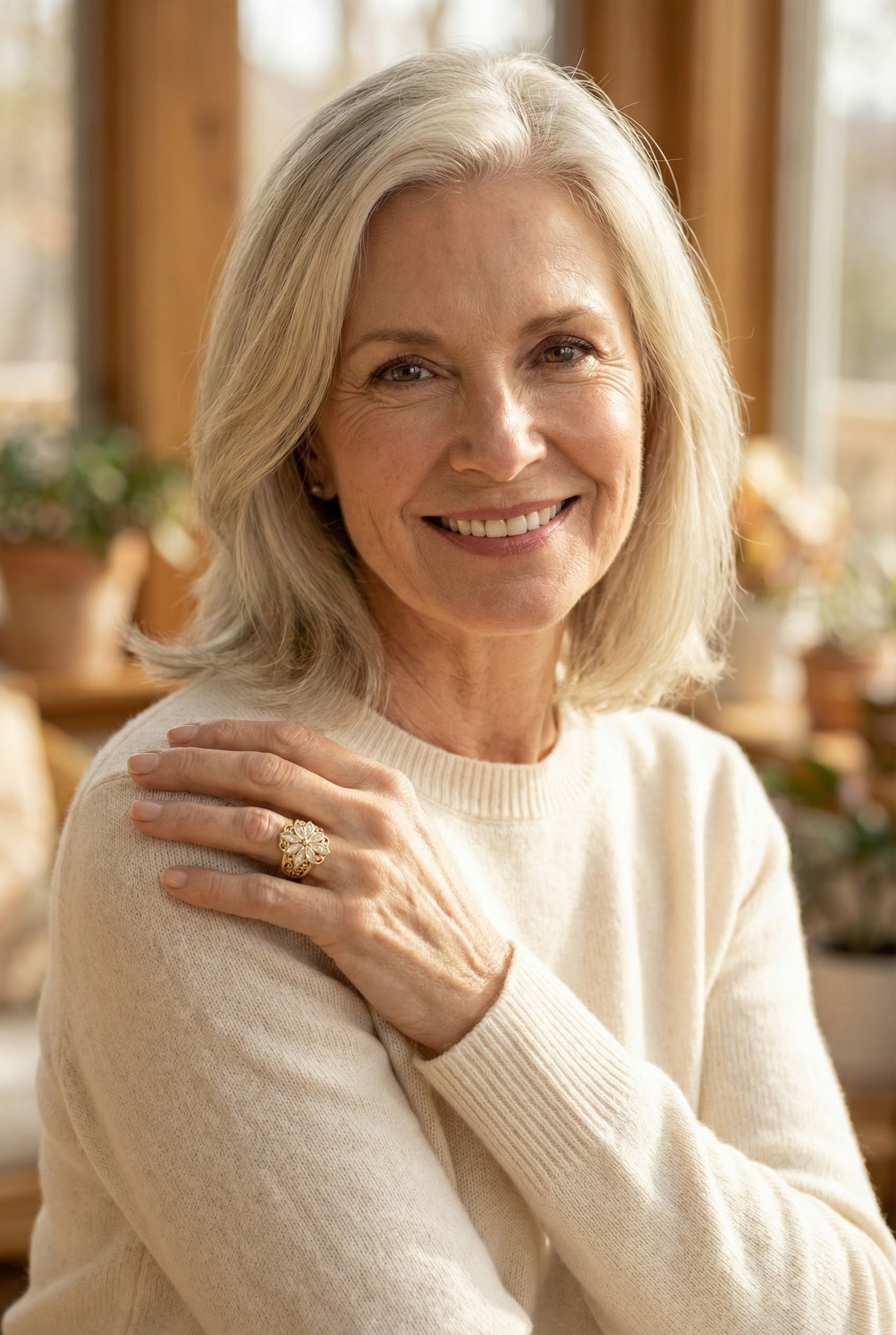 Exotic Floral Zirconia Gold Ring