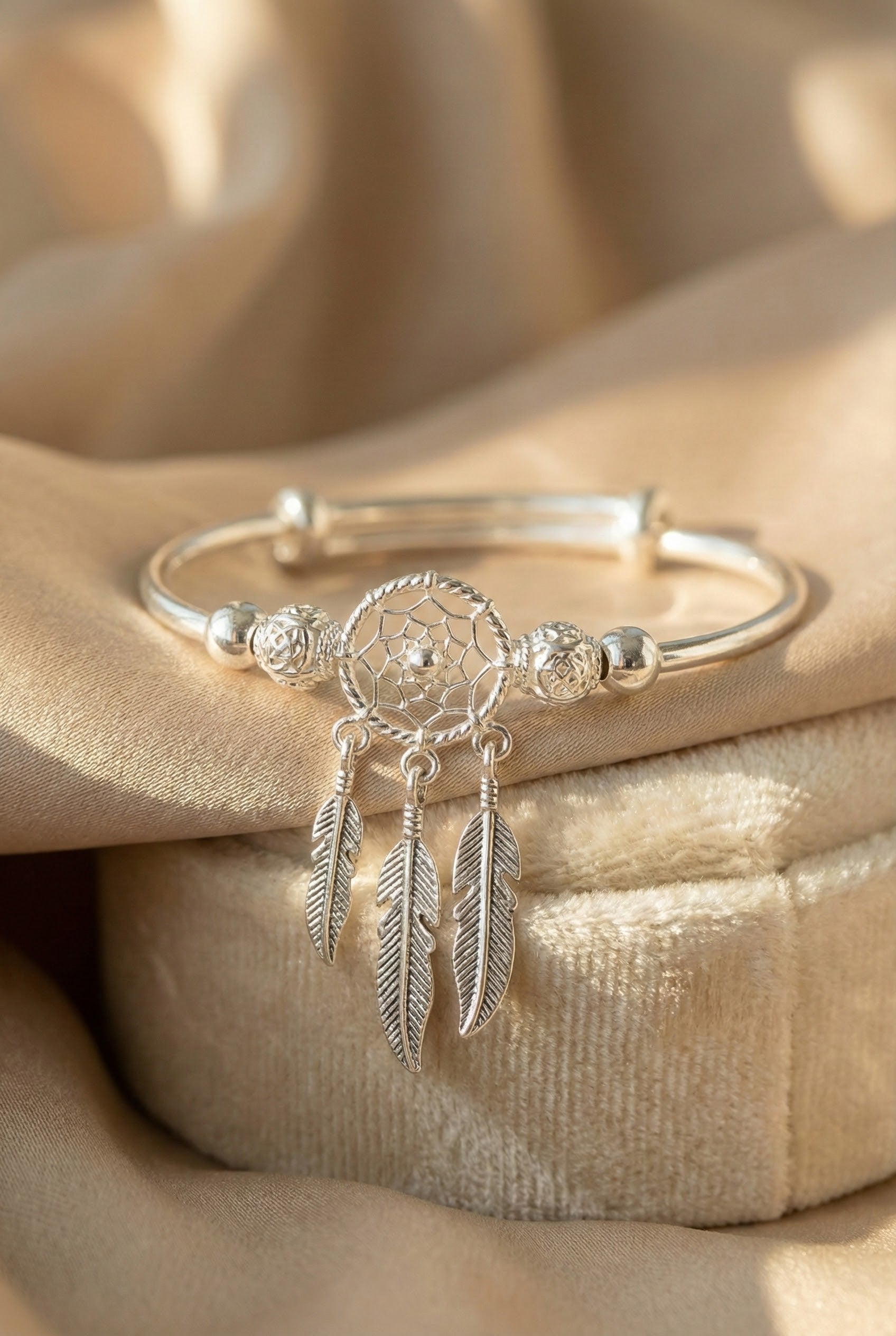 Silver Dreamcatcher Charm Bracelet