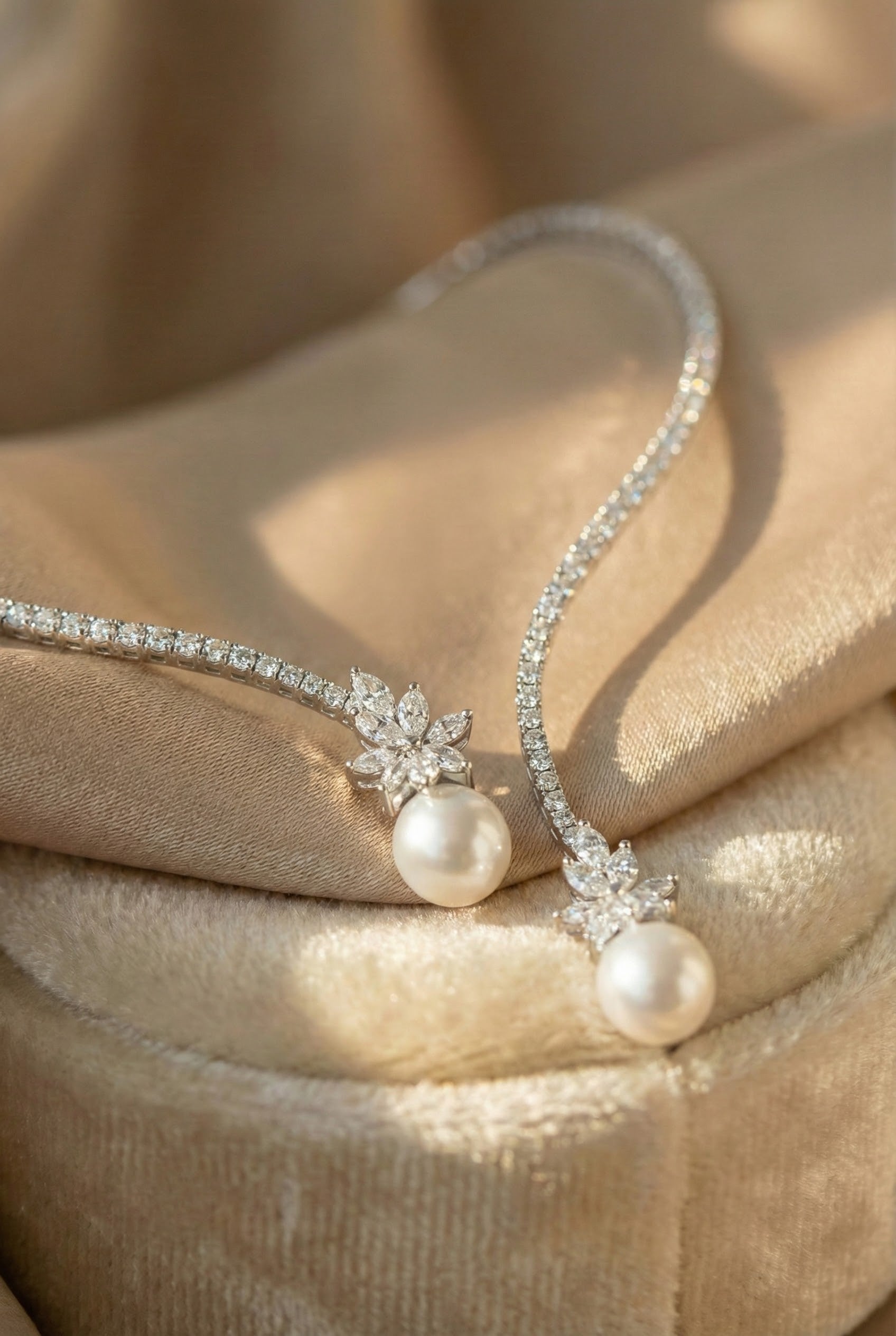 Sterling Silver Pearl Necklace with Elegant Shine