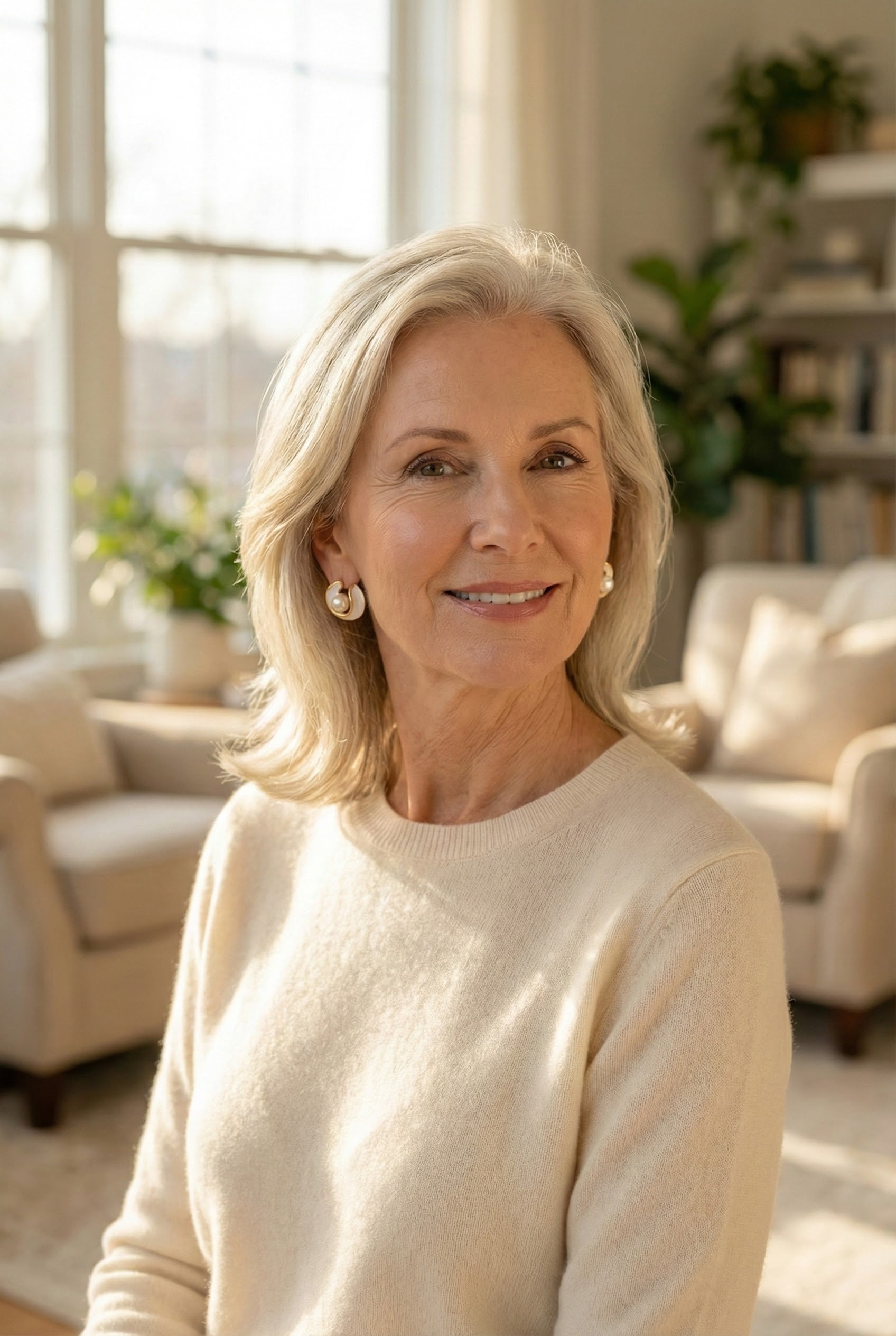 White Enamel Stud Earrings with Gold Pearl Accents