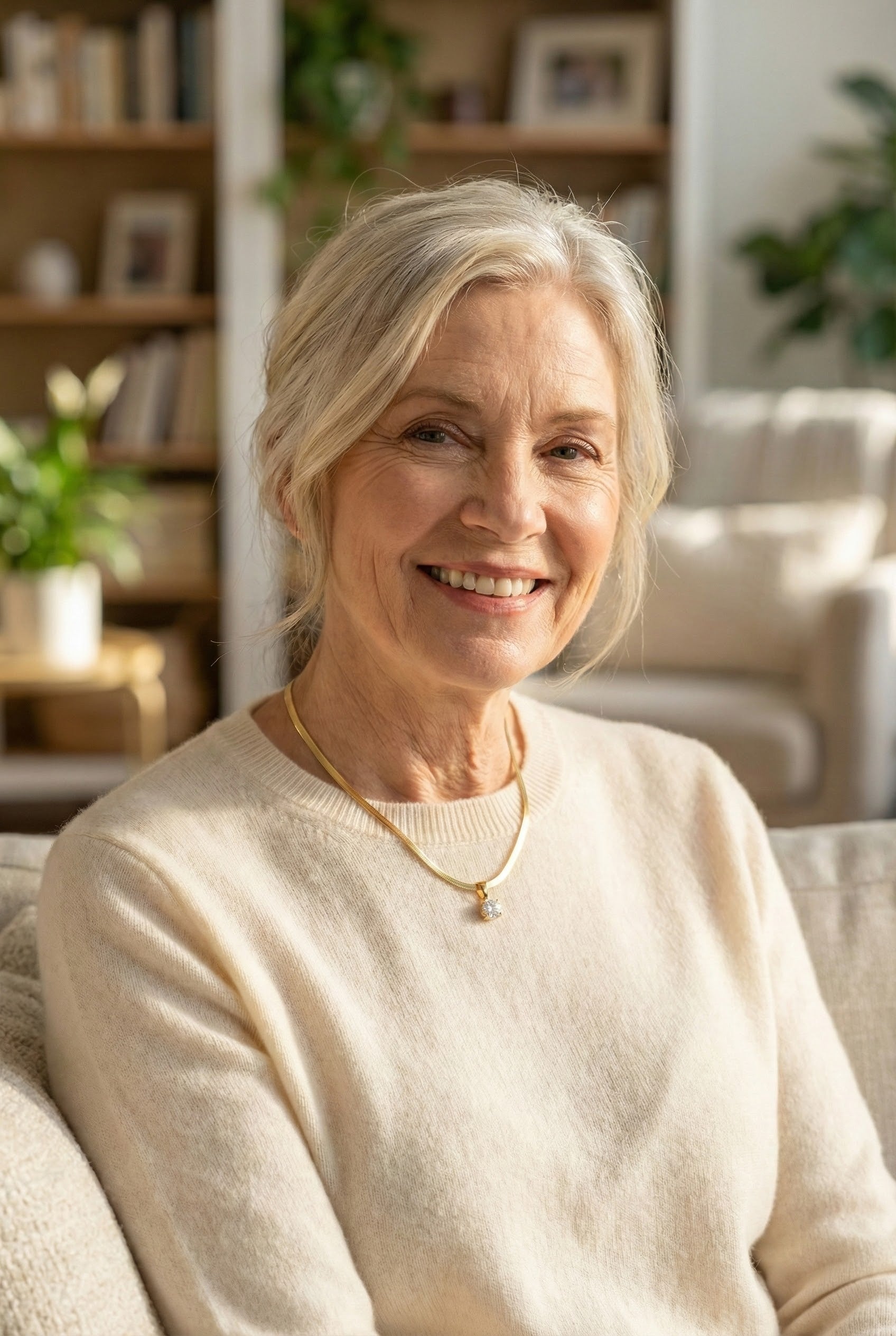 Chic Gold Pendant Necklace with Rhinestone Accents