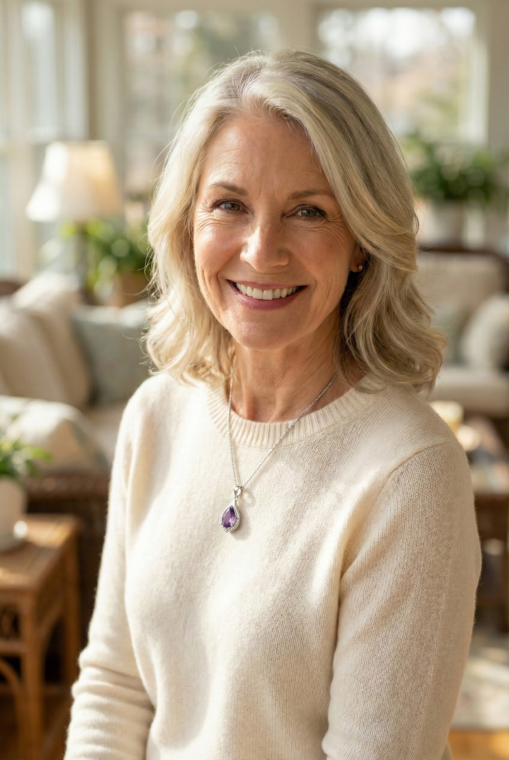 Chic Purple Crystal Necklace